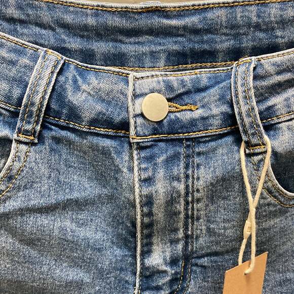 HDLTE Denim Jean Fringe Shorts Women Size Small - Picture 4 of 7